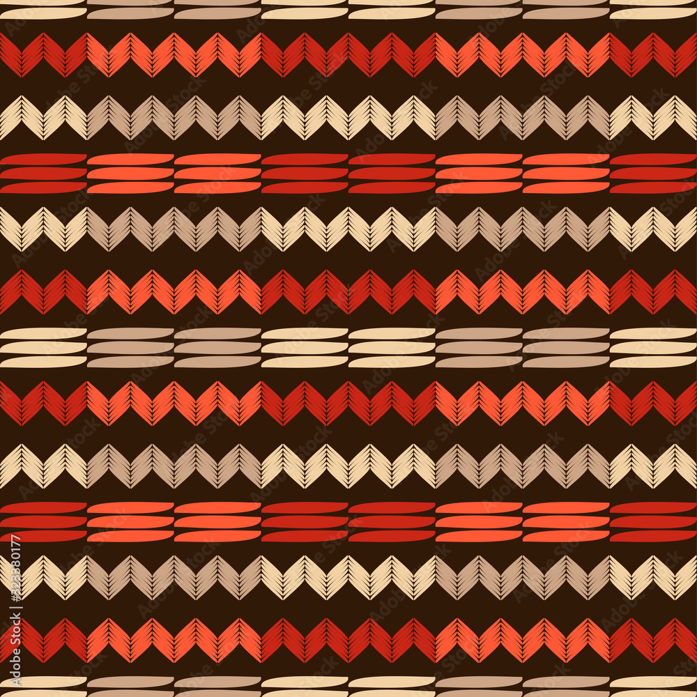 Embroidery. Ethnic boho ornament. Seamless pattern. Tribal motif. Vector illustration for web design or print.