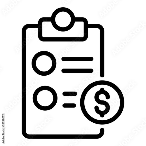 Private clinic payment icon. Outline private clinic payment vector icon for web design isolated on white background