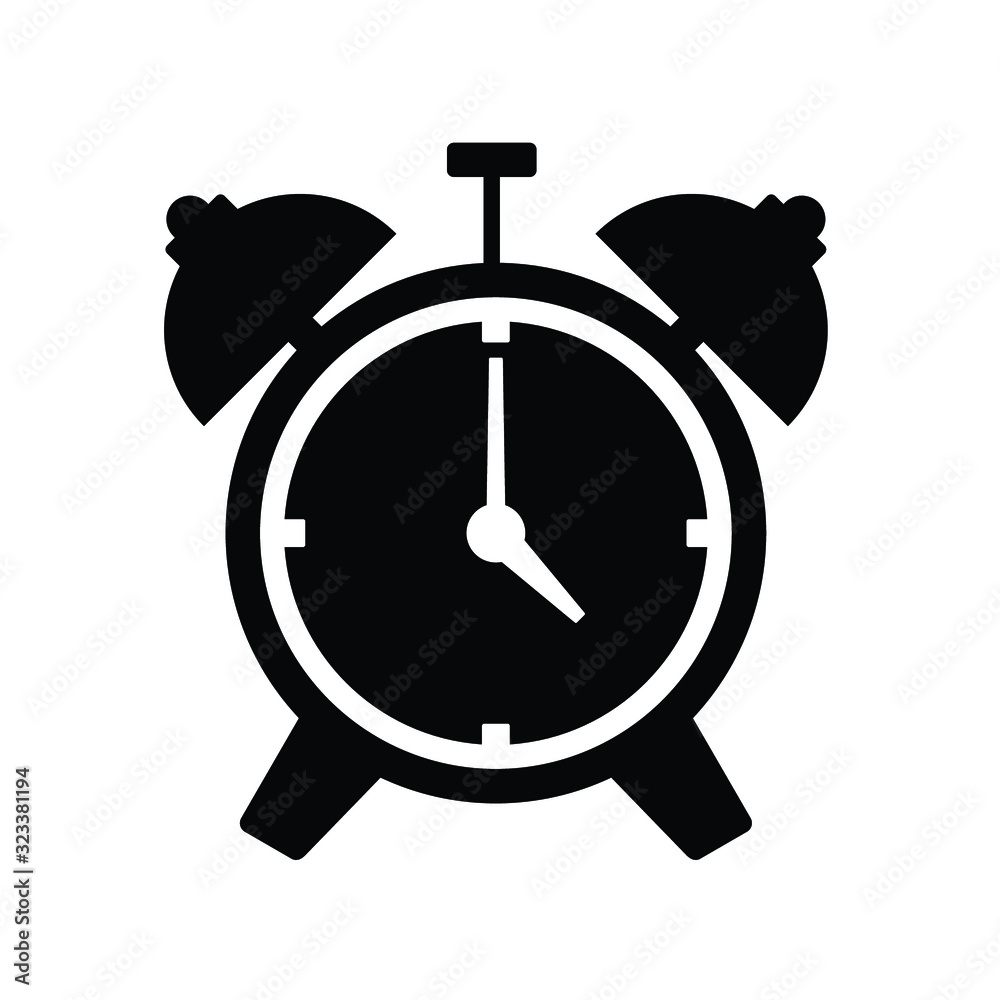 Clock icon, isolated. Flat design. Clock icon, isolated. Flat design.