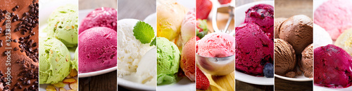 Fotografia, Obraz collage of assorted ice cream
