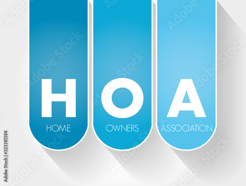 HOA - Homeowners Association acronym, business concept background