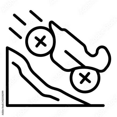 Motorcycle speed accident icon. Outline motorcycle speed accident vector icon for web design isolated on white background