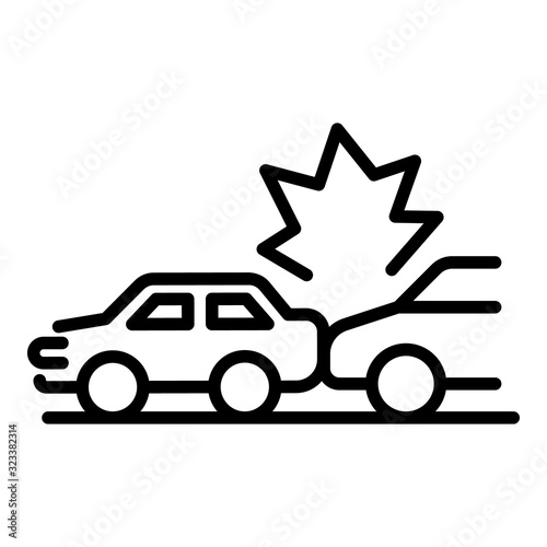 Back car accident icon. Outline back car accident vector icon for web design isolated on white background