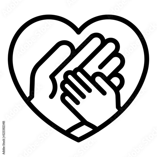 Foster family love icon. Outline foster family love vector icon for web design isolated on white background