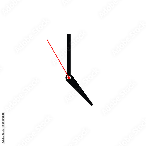 Clock icon, isolated. Flat design.