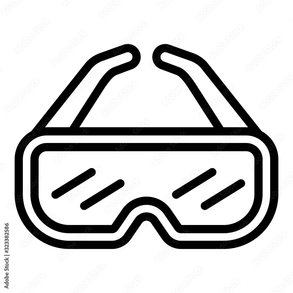 Protected glasses icon. Outline protected glasses vector icon for web design isolated on white background Protected glasses icon. Outline protected glasses vector icon for web design isolated on white background