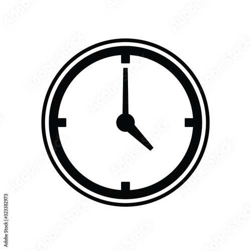 Clock icon, isolated. Flat design.