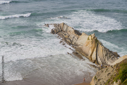 Incredible scenery of the beach of the Basque country. Northern spain photo