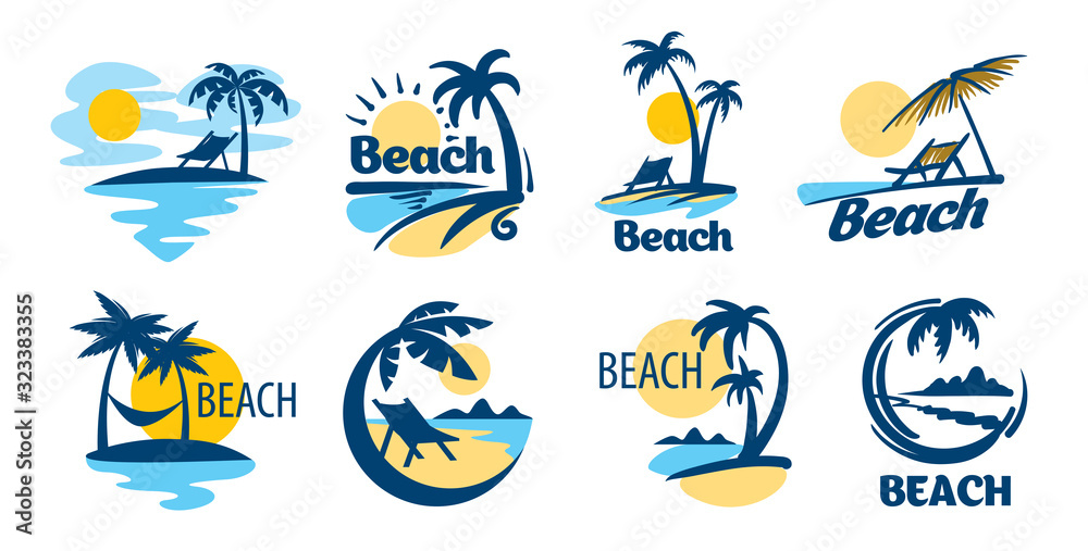 Fototapeta Set of vector icons for the beach