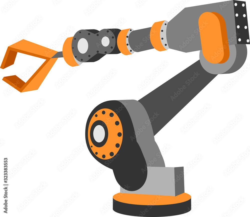 Illustration of a robotic arm for industrial production Illustration of a robotic arm for industrial production