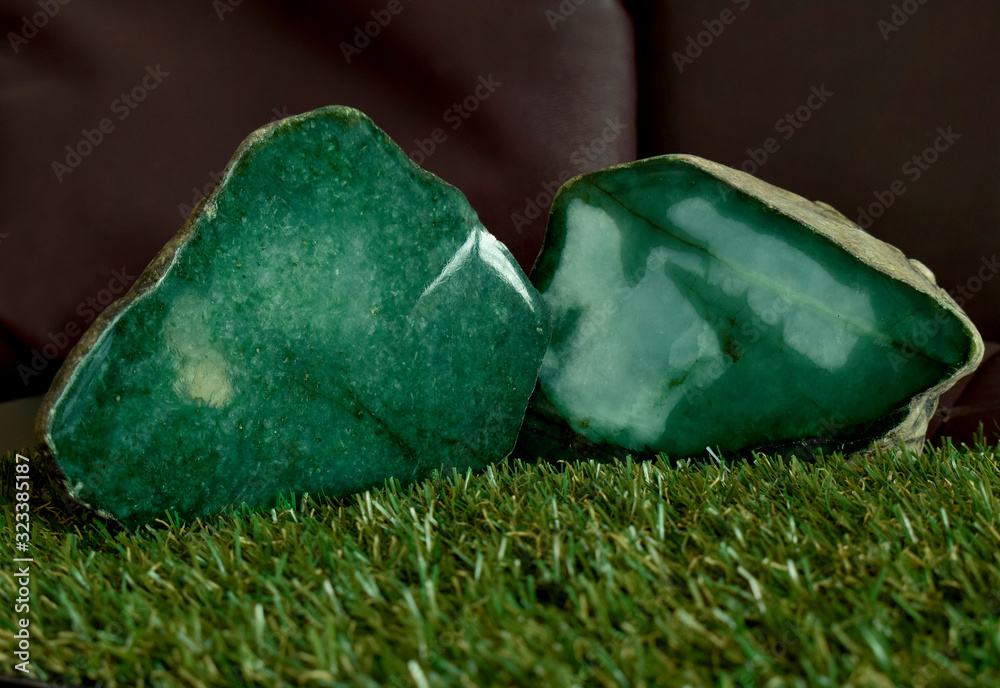 Real jade That is the original jade ball Green and rare, expensive foto de  Stock | Adobe Stock