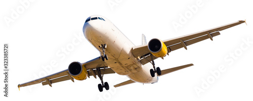 modern airplane on isolated white background