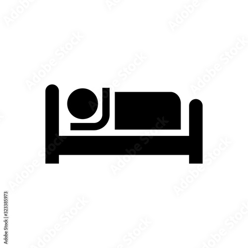 hotel bed icon vector