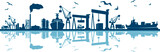 Seaport Skyline Outline Mobility Silhouette Vector