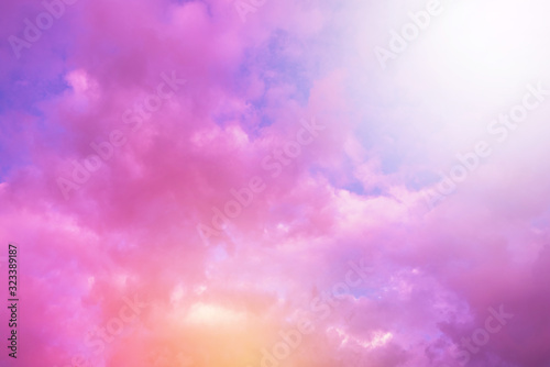 Pink sky background of colorful.