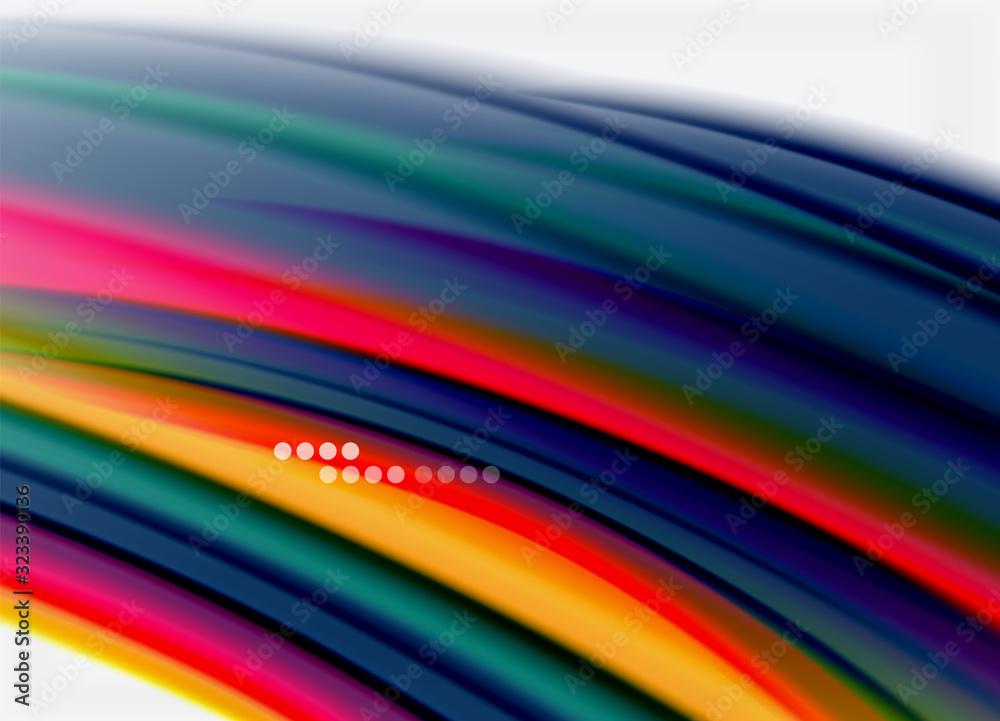 Wave lines abstract background, smooth silk design with rainbow style colors. Liquid fluid color waves. Vector Illustration Wave lines abstract background, smooth silk design with rainbow style colors. Liquid fluid color waves. Vector Illustration