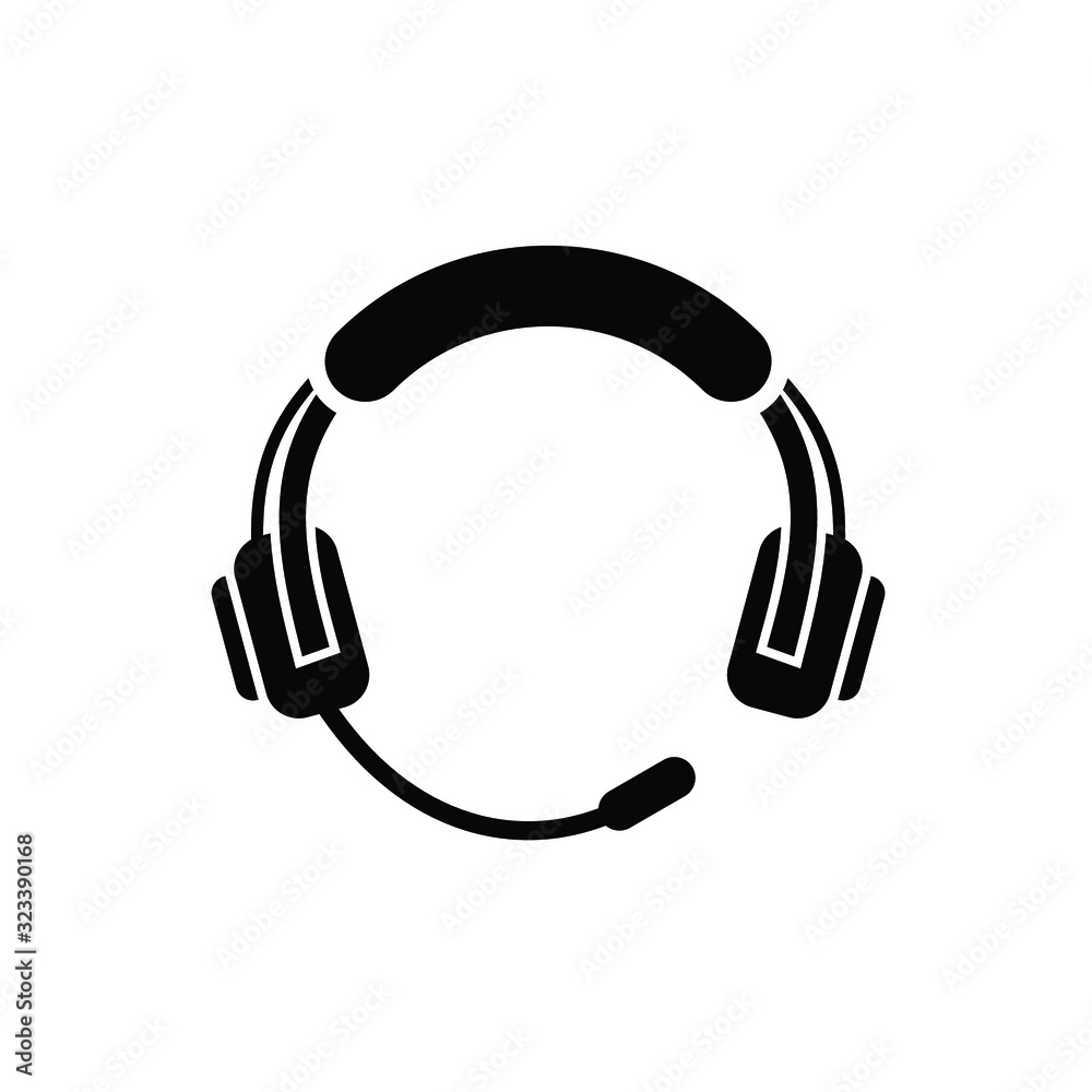 Fototapeta premium Customer Service and Headset icon isolated on white background