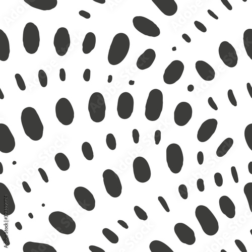 Circular abstract seamless patterns with spots and dots. Background for decoration, wrapping paper, Wallpaper, postcards and greetings. Minimalistic style two colors