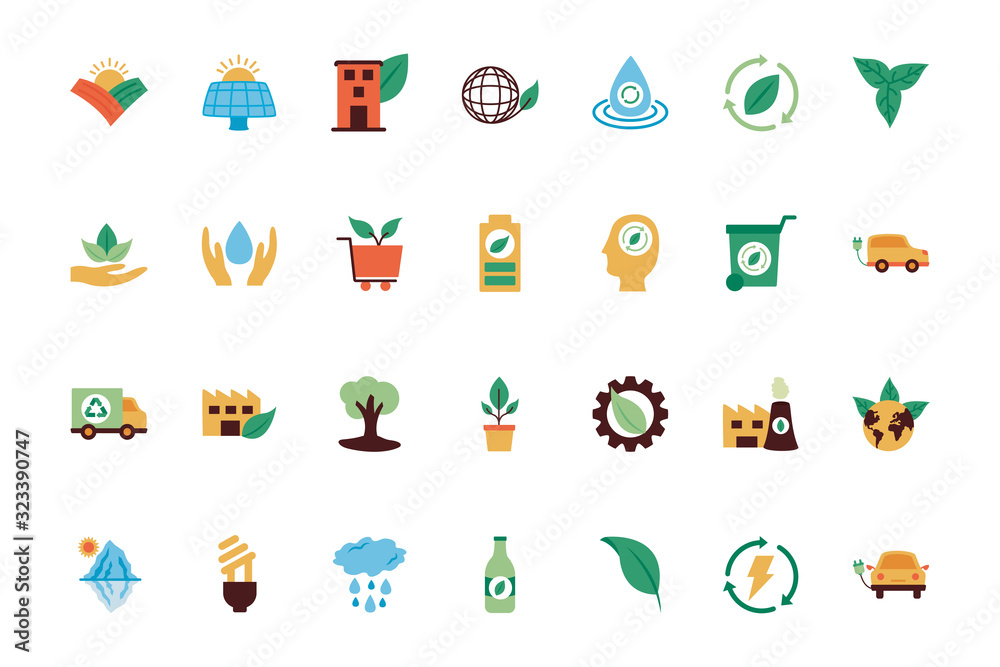 bundle of environment set icons