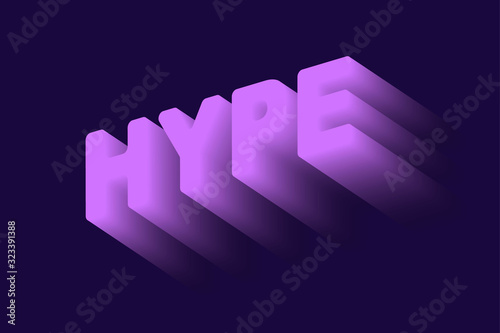 Hype modern sign in 3d blended design. Vector illustration.