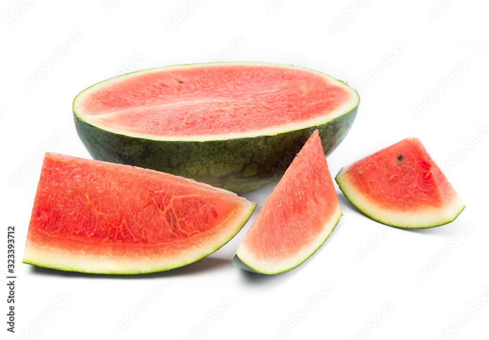 Fresh watermelon isolated on white background.