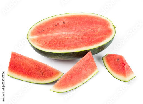 Fresh watermelon isolated on white background.