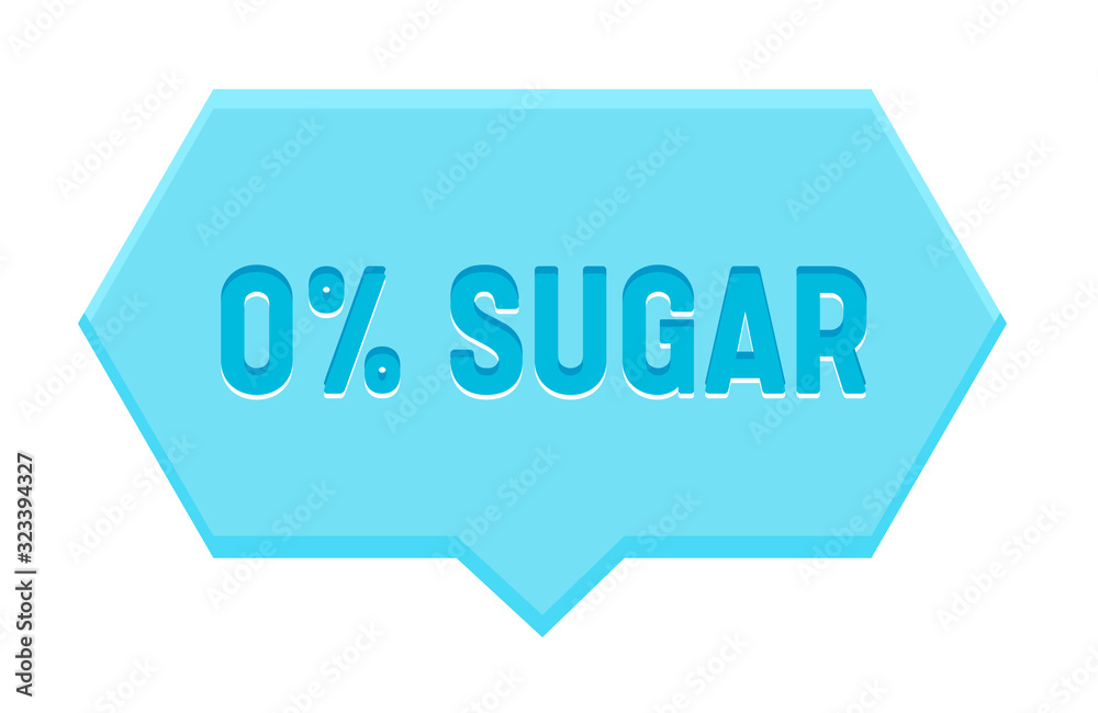 Zero Percent Sugar Banner, Hexagon Speech Bubble Isolated on White Background. Icon for Healthy Food or Diabetes Production, Low Carb Eco Nutrition Package Design, Vector Illustration, Badge or Sign Zero Percent Sugar Banner, Hexagon Speech Bubble Isolated on White Background. Icon for Healthy Food or Diabetes Production, Low Carb Eco Nutrition Package Design, Vector Illustration, Badge or Sign