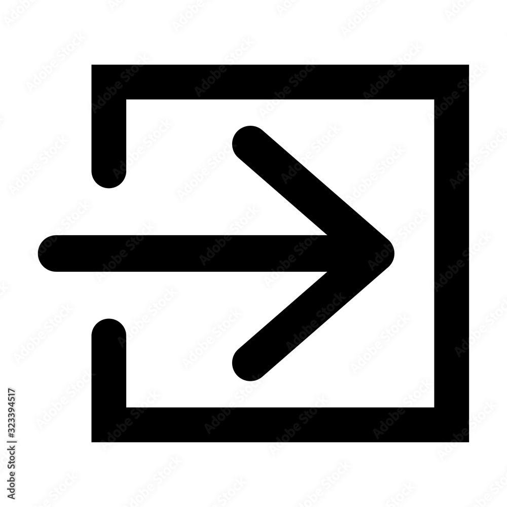Login icon with arrow, vector flat symbol isolated on white background . Entry mark for web, app , ui Login icon with arrow, vector flat symbol isolated on white background . Entry mark for web, app , ui