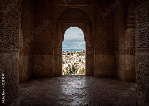 Window at the Alhambra looking out towards Granada