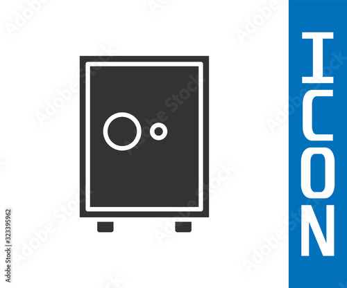 Grey Safe icon isolated on white background. The door safe a bank vault with a combination lock. Reliable Data Protection. Vector Illustration