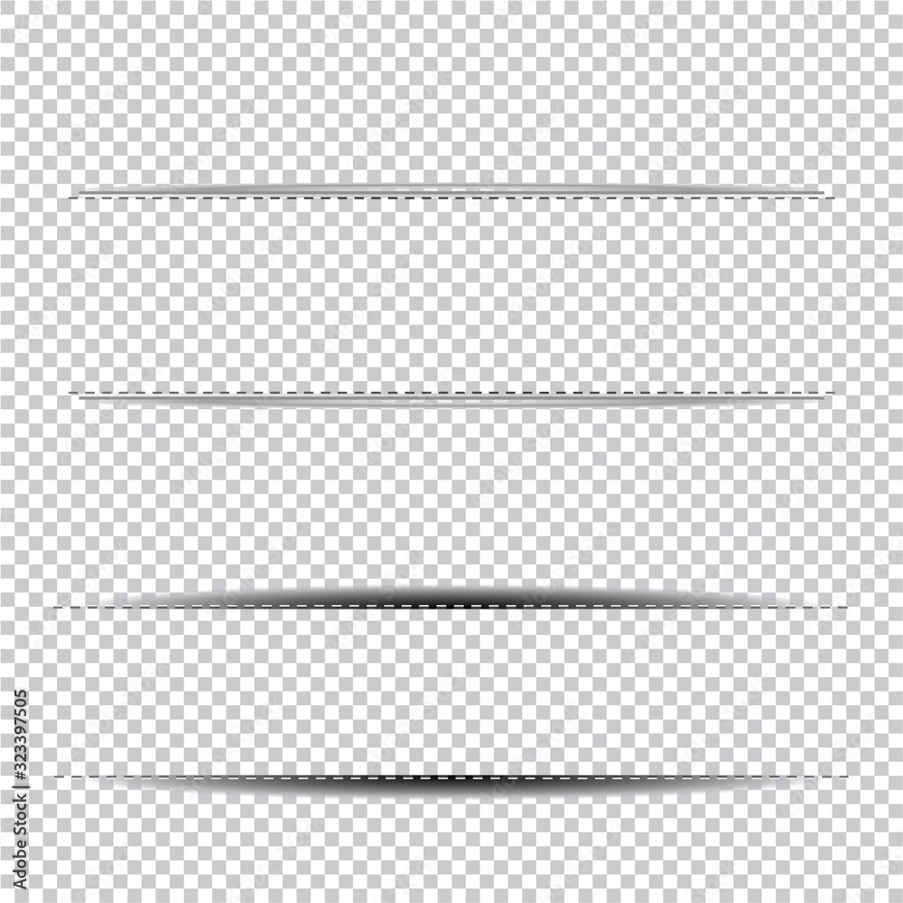 Set of Dividers on transparent backg. Design elements with different shadows. Jpeg illustration Set of Dividers on transparent backg. Design elements with different shadows. Jpeg illustration