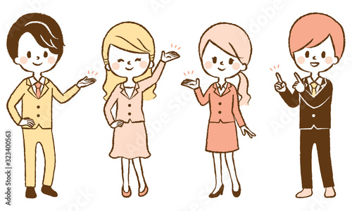 ビジネス　スーツの男女　おすすめ　イラストセット