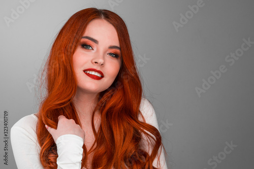 Fototapeta Woman with red hair