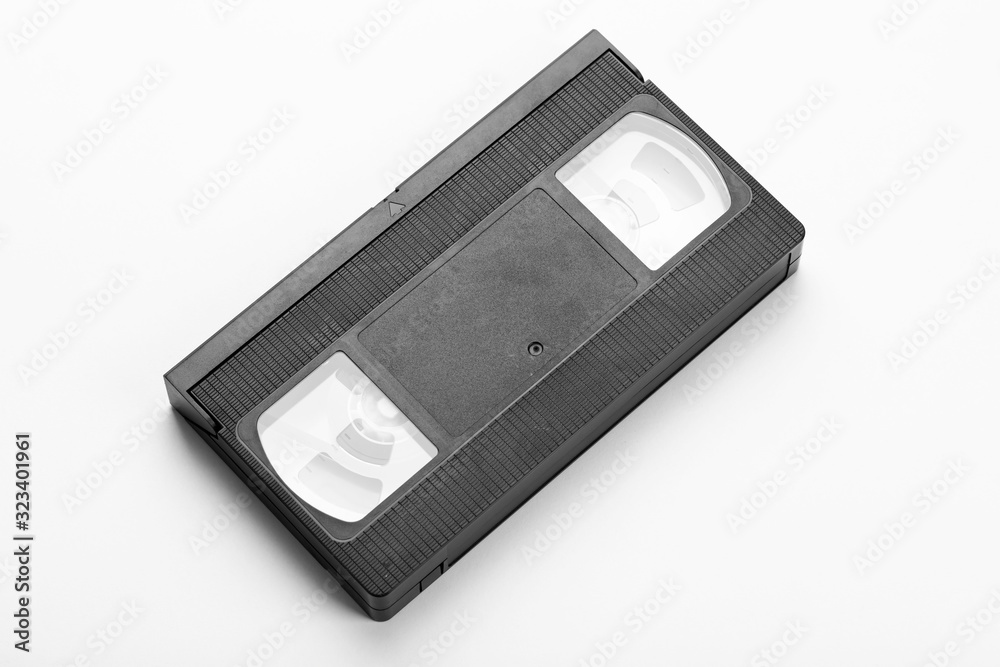 VHS old classic videotape on white background.