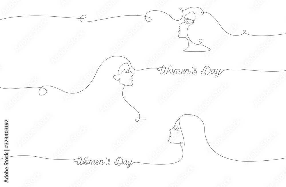 Continuous line drawing, women's day Continuous line drawing, women's day