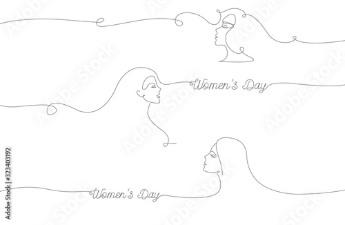 Continuous line drawing, women's day