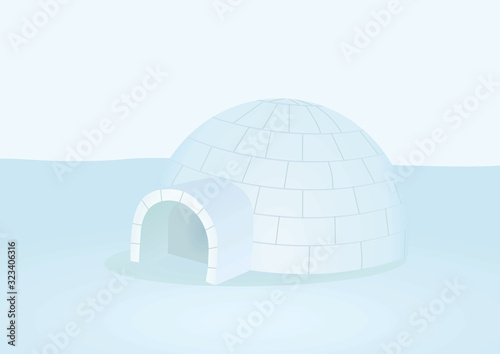 Ice home egloo. vector illustration