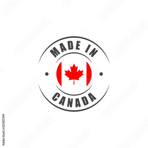 Made in Canada label with Canadian flag