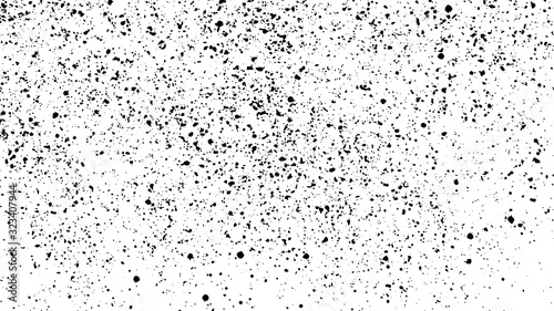 Black Grainy Texture Isolated On White Background. Distress Overlay Textured. Grunge Design Elements.  Widescreen 16 : 9. Vector Illustration, Eps 10. 