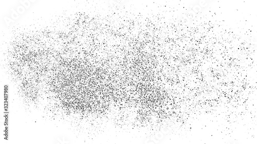 Black Grainy Texture Isolated On White Background. Distress Overlay Textured. Grunge Design Elements. Widescreen 16 : 9. Vector Illustration, Eps 10. 