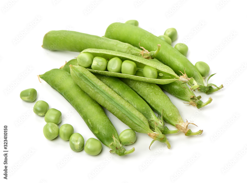 Fresh peas isolated on white background Fresh peas isolated on white background