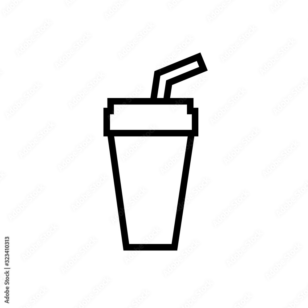 beverage drink with straw line style