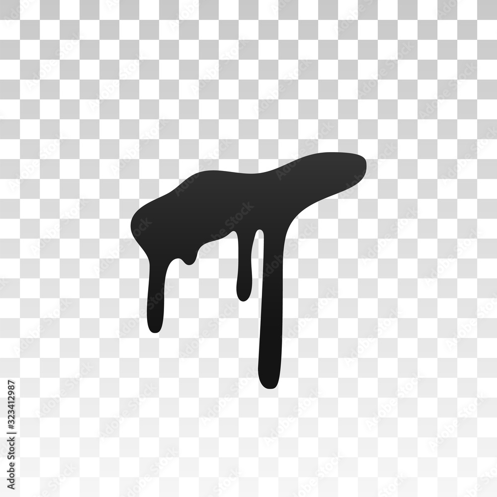 Black Oil Paint Spot Isolated On White Background Stock Photo