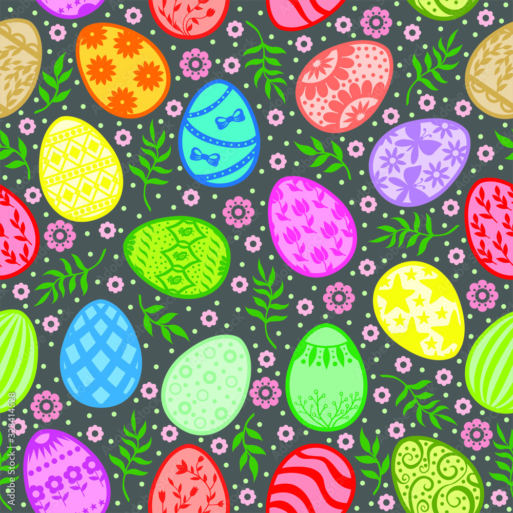 Easter pattern seamless with decorative egg Easter pattern seamless with decorative egg