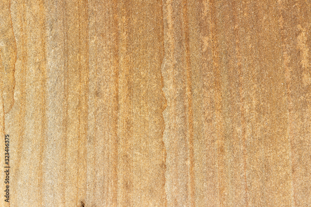 Fototapeta premium The surface of the cliff of yellow and brown sandstone on the seashore, weathered and faded in the sun.