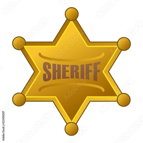Sheriff star icon. Cartoon of sheriff star vector icon for web design isolated on white background