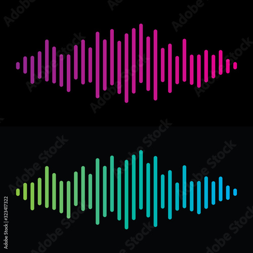 Music Logo, Audio Technology Logo, Note Music, Music Record Logo, Sound wave logo vector