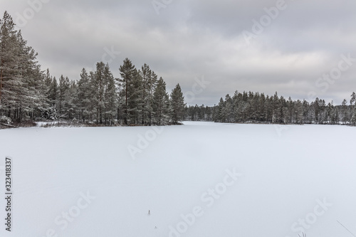 Frozen lake in Sweden during the winter months. © Tatiana