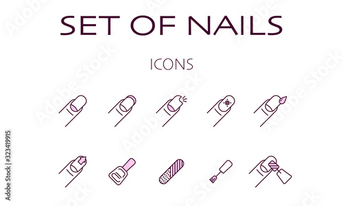 Icon set for manicure master