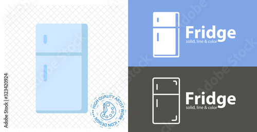 fridge flat icon. line icon